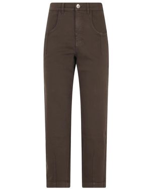 Eleventy Broeken ,Bruin ,Katoen Stretch Katoenen Broek