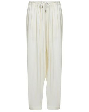Co. Broeken ,Wit ,Geplooide Broek Met Elastische Taille