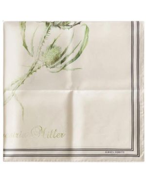 Alberta Ferretti Zijden Sjaal Met Distelprint - Naturel