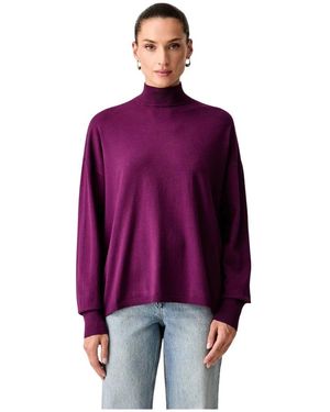 Trussardi Gladde Viscose Turtleneck Trui - Paars