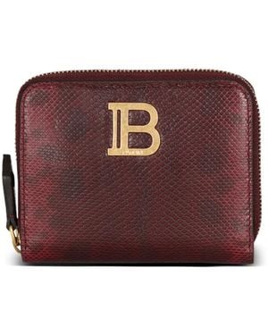 Balmain B-buzz karung lederbrieftasche - Rot