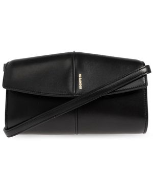 Jil Sander Accessoires ,Zwart ,Leer Linea Riem Portemonnee