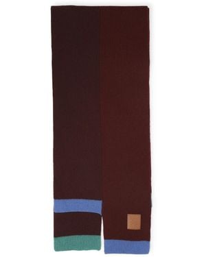 Loewe Accessoires ,Veelkleurig ,Wol 30X 178 Asymmetrische Sjaal - Bruin