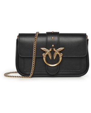 Pinko Tassen ,Zwart ,Leer Love One Pocket