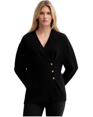Isabelle Blanche Cardigan Met Knoopsluiting En V-Hals - Zwart