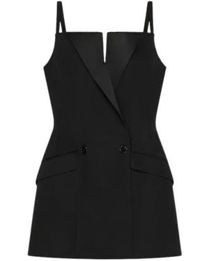 Givenchy Kleedjes ,Zwart ,Wol Mini Getailleerde Jurk Van Wol