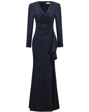 Joseph Ribkoff Sparkle Knit Wrap Gown - Blauw