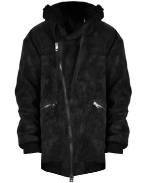 LA HAINE INSIDE US Kunstleder Kapuzenjacke Lm077 - Schwarz