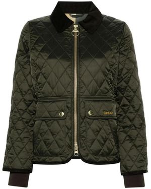 Barbour Jassen ,Groen ,Leer Fitted Beadnell Quilt