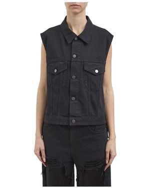 Haikure Ryder Satin Bull Gilet - Zwart