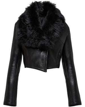 V S P Yva Shearling Jacke - Schwarz
