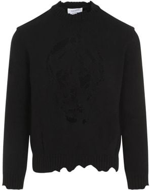 Alexander McQueen Cotton Round-Neck Jumper - Black