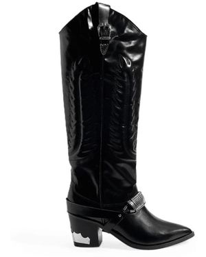 Toga Cowboy & Biker Boots - Black