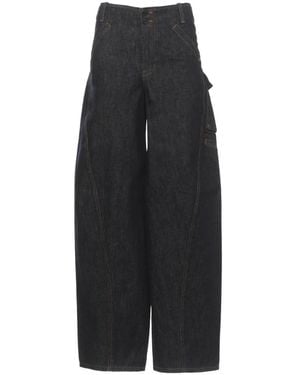Self-Portrait Denim Cargo Jeans - Zwart