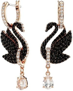 Swarovski Pendientes swan, cisne - Negro