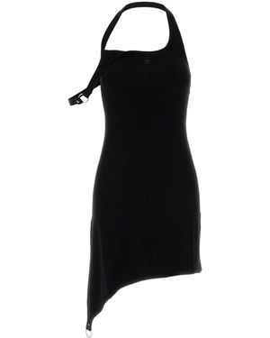 Courreges Undressed Rib Knit Mini Dress - Zwart