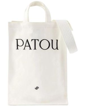 Patou Vertikaler Shopper Mit Logo-Print - Weiß