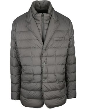 Herno Pufferjas Met Afneembare Kraag - Grijs