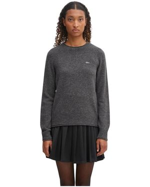Lacoste Truien & Vesten ,Grijs ,Wol 3D Gebreide Gekamde Wol Trui