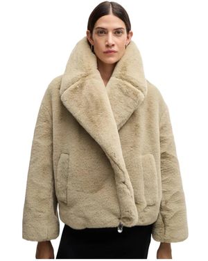 BOSS Faux Fur & Shearling Jackets - Neutro
