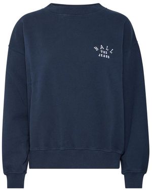 Ball Blauer Crewneck-Sweatshirt Mit Besticktem Logo