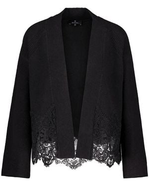 Monari Truien & Vesten ,Zwart ,Wol Cardigan Met Kanten Bies