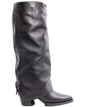 Elvio Zanon Schoenen ,Zwart ,Leer Ec 1804X Heeled Boot - Grijs