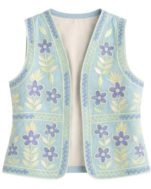 Antik Batik Jassen ,Veelkleurig ,Katoen Carioca Vest - Blauw