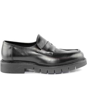 Marco Ferretti Schoenen ,Zwart ,Leer Zwarte Leren Loafer Schoen