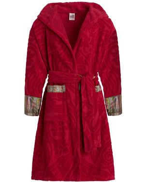 Etro Nachtkleding ,Rood ,Katoen New Tradition Badjas Met Capuchon