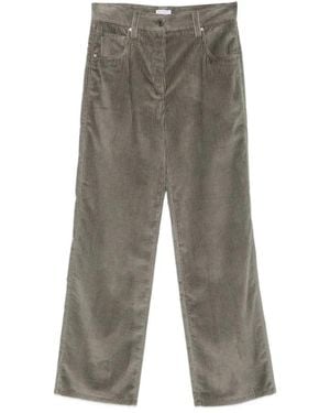 Brunello Cucinelli Rechte Ribfluwelen Broek - Grijs