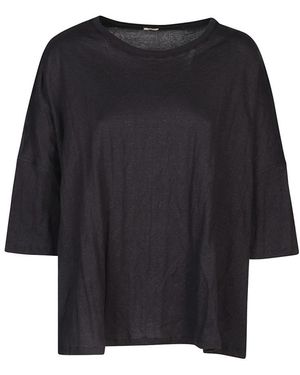 Apuntob Oversized Tops - Black