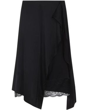 Acne Studios Rokken ,Zwart ,Bloemenprint Midi Rok
