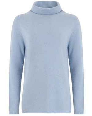 Moorer Trui Met Hoge Kraag - Blauw