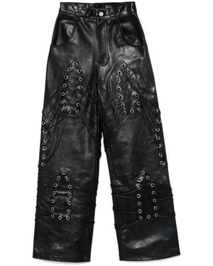Who Decides War Leather Trousers - Grey