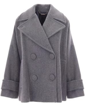 Liu Jo Double-Breasted Coats - Grigio