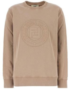 Fendi Gebreide Sweatshirt Met Logodetail - Naturel