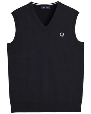 Fred Perry V-Neck Truien - Zwart