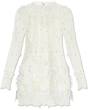 LoveShackFancy Kleedjes ,Leer Alouetta Dress - Wit