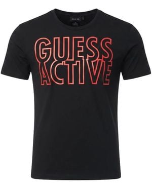Guess Tops ,Zwart ,Katoen Active T-Shirt