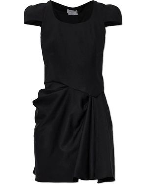 McQueen Draped Dress - Schwarz