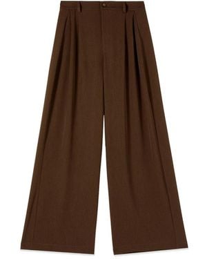 Oltre Palazzo-Hose Mit Bundfalten - Braun