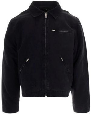 Represent Jassen ,Zwart ,Denim Corduroy-Kraag Denim Jacket - Blauw
