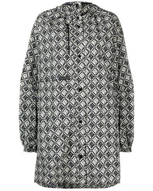 Marine Serre Single-Breasted Coats - Grey