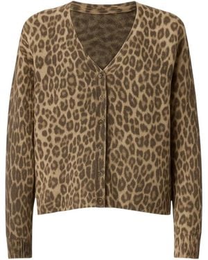 Liu Jo Animalier Alpaka-Woll-Cardigan Mit V-Ausschnitt - Natur
