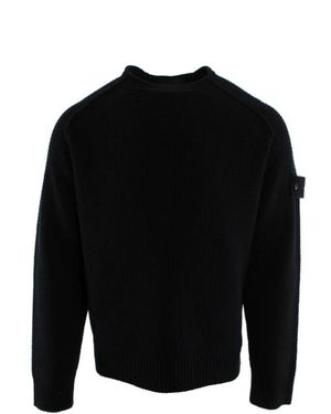Stone Island Truien & Vesten ,Blauw ,Wol Rondgebreide Trui - Zwart