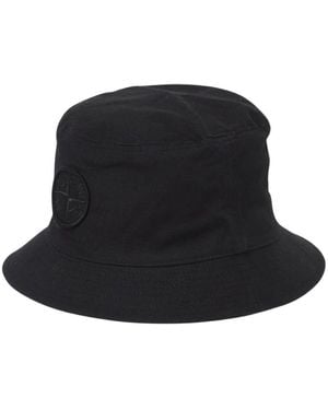 Stone Island Schwarzer Baumwoll-Eimerhut Stilvolles Design