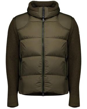 Moncler Jassen ,Groen ,Wol Bi-Materiaal Jas