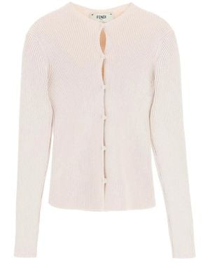Fendi Cardigans, Mujer, Talla - Blanco
