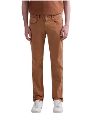 Replay Slim-Fit Trousers - Marrón